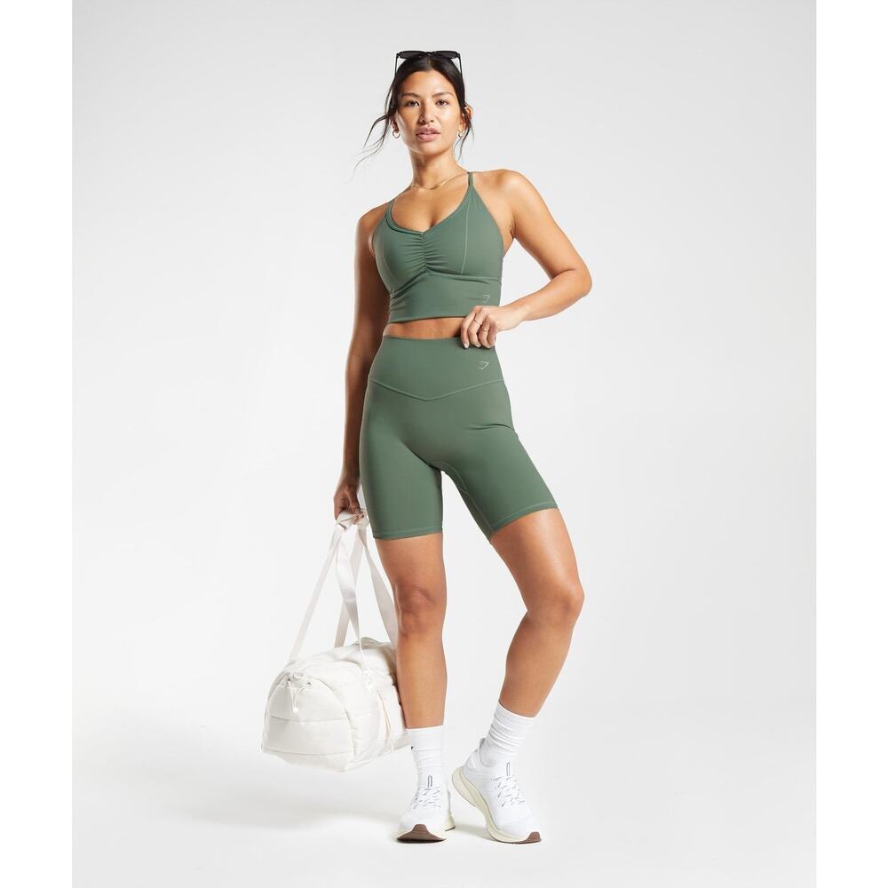 ELEVATE CYCLING SHORTS gymshark womens size small army green workout shorts​